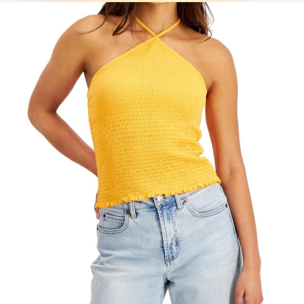 Hollister Yellow Halter Neck Top